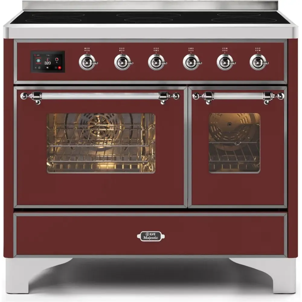 ILVE Majestic II 40 Inch Electric Freestanding Induction Range with Chrome Trim