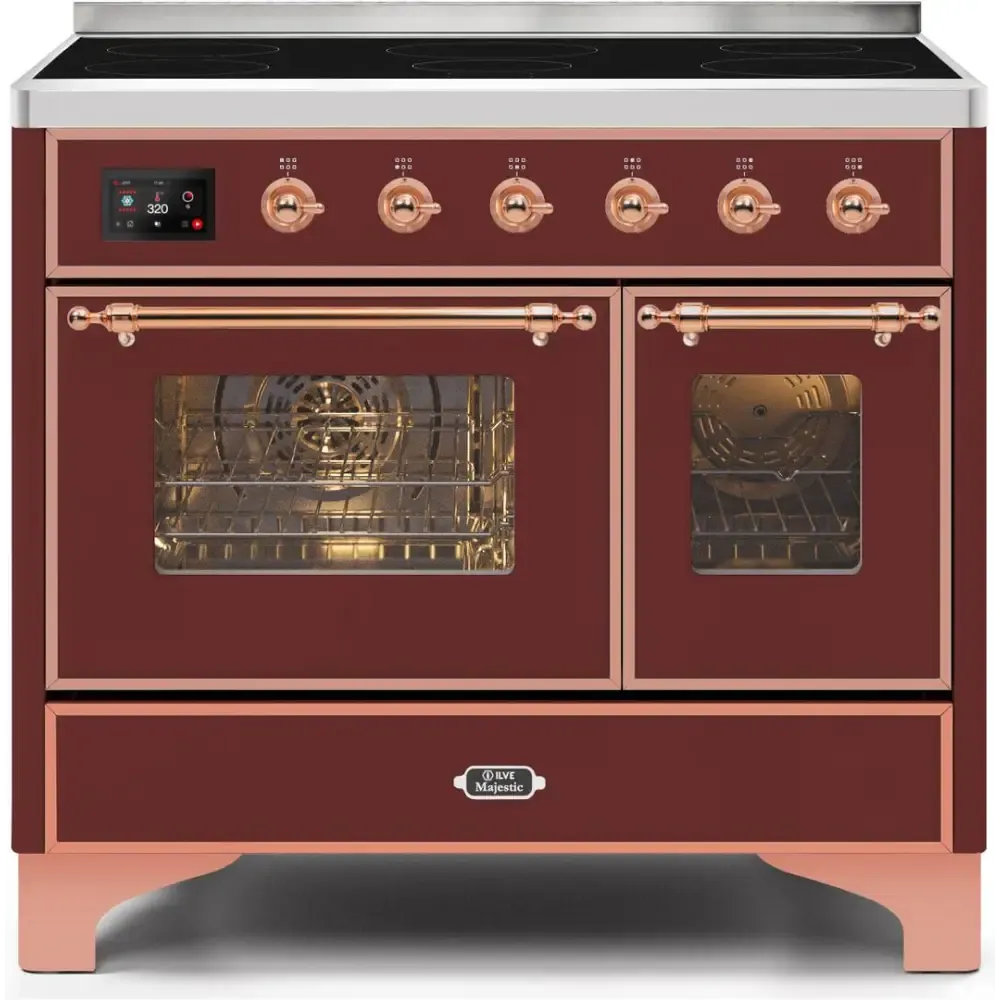 ILVE Majestic II 40 Inch Electric Freestanding Induction Range with Copper Trim