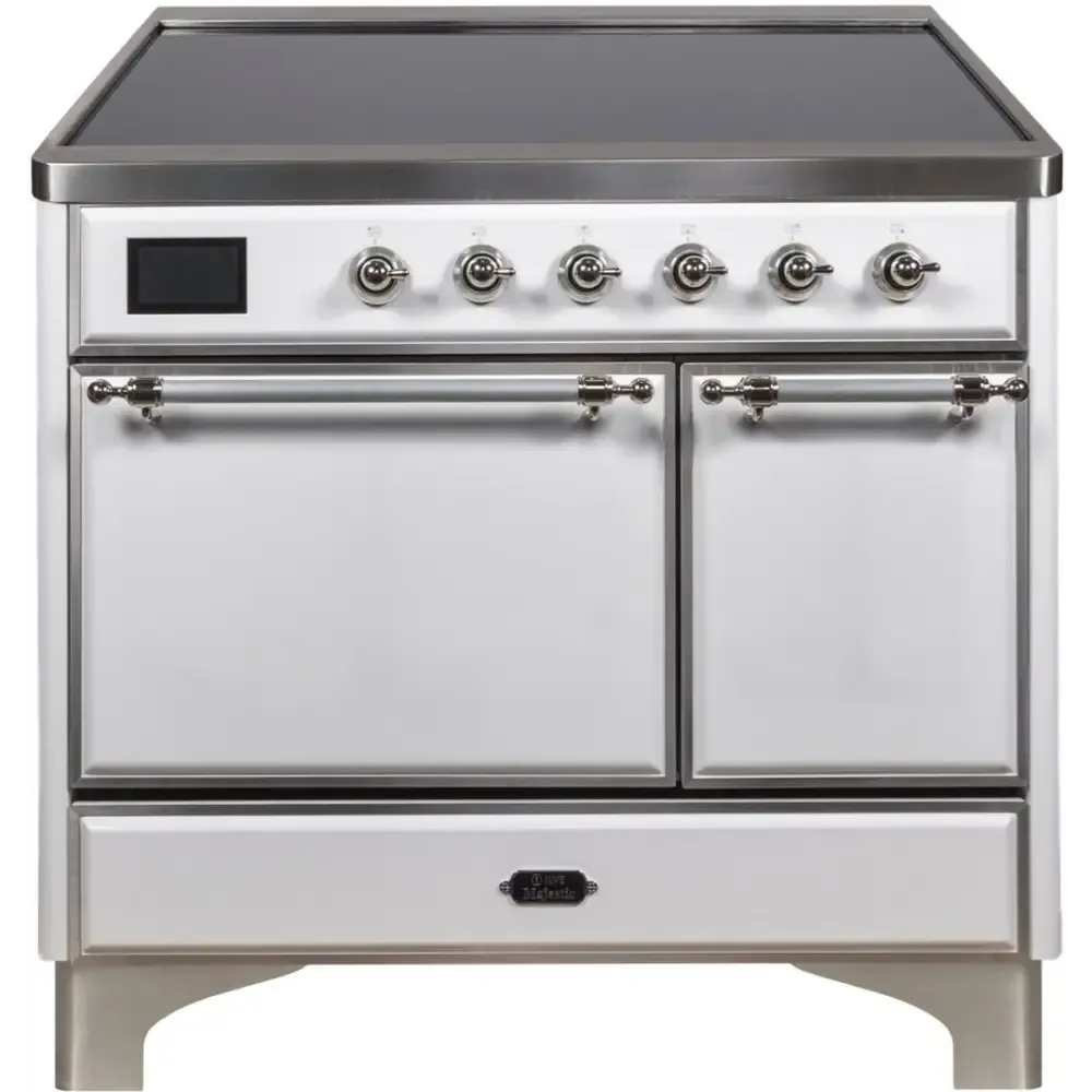 ILVE Majestic II 40 Inch Electric Freestanding Induction Range with Solid Door and Chrome Trim