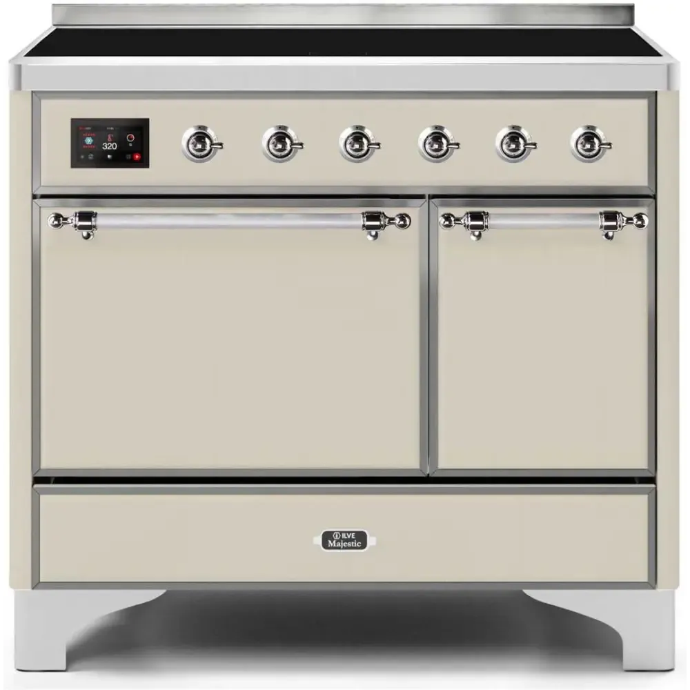 ILVE Majestic II 40 Inch Electric Freestanding Induction Range with Solid Door and Chrome Trim