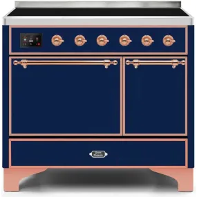 ILVE Majestic II 40 Inch Electric Freestanding Induction Range with Solid Door and Copper Trim