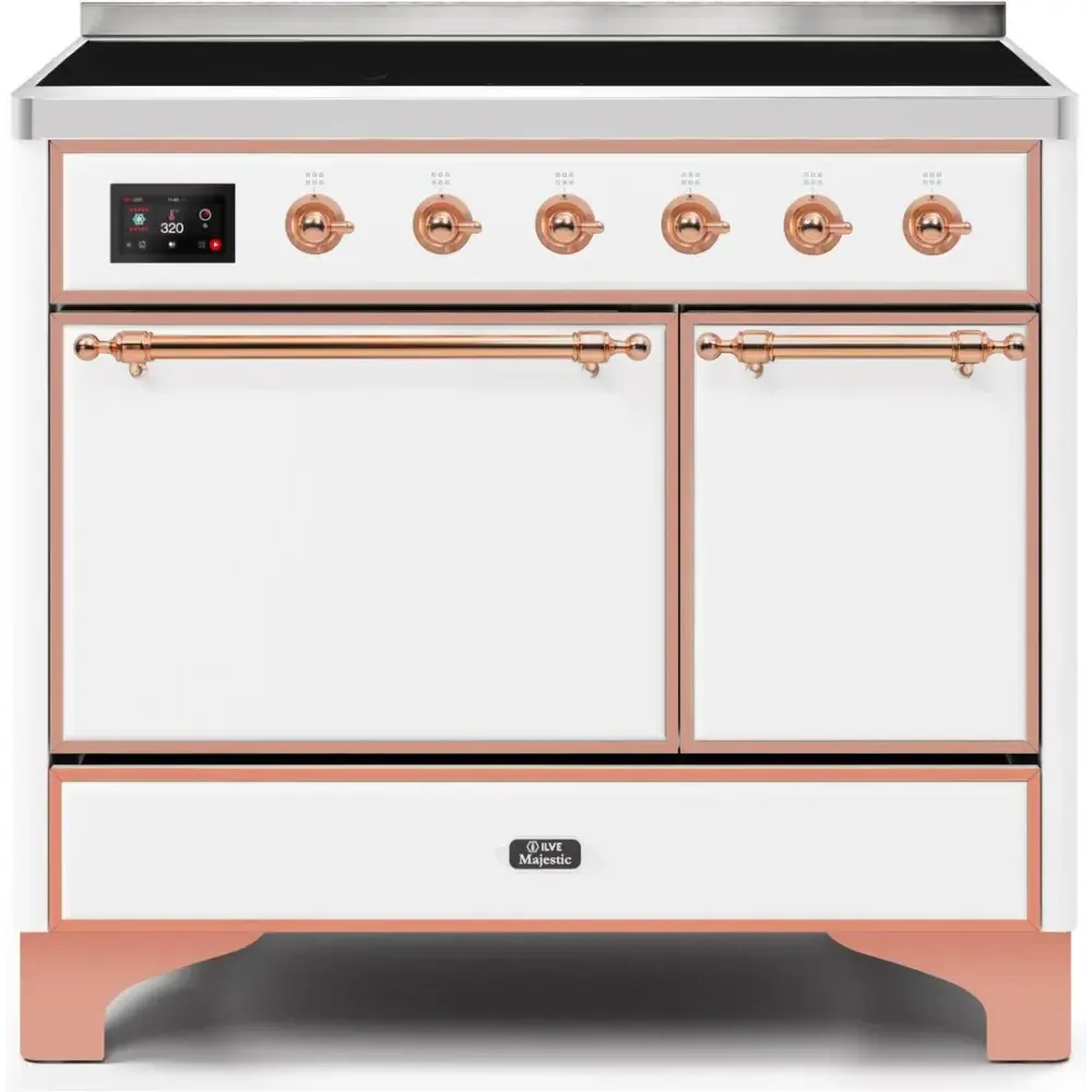 ILVE Majestic II 40 Inch Electric Freestanding Induction Range with Solid Door and Copper Trim