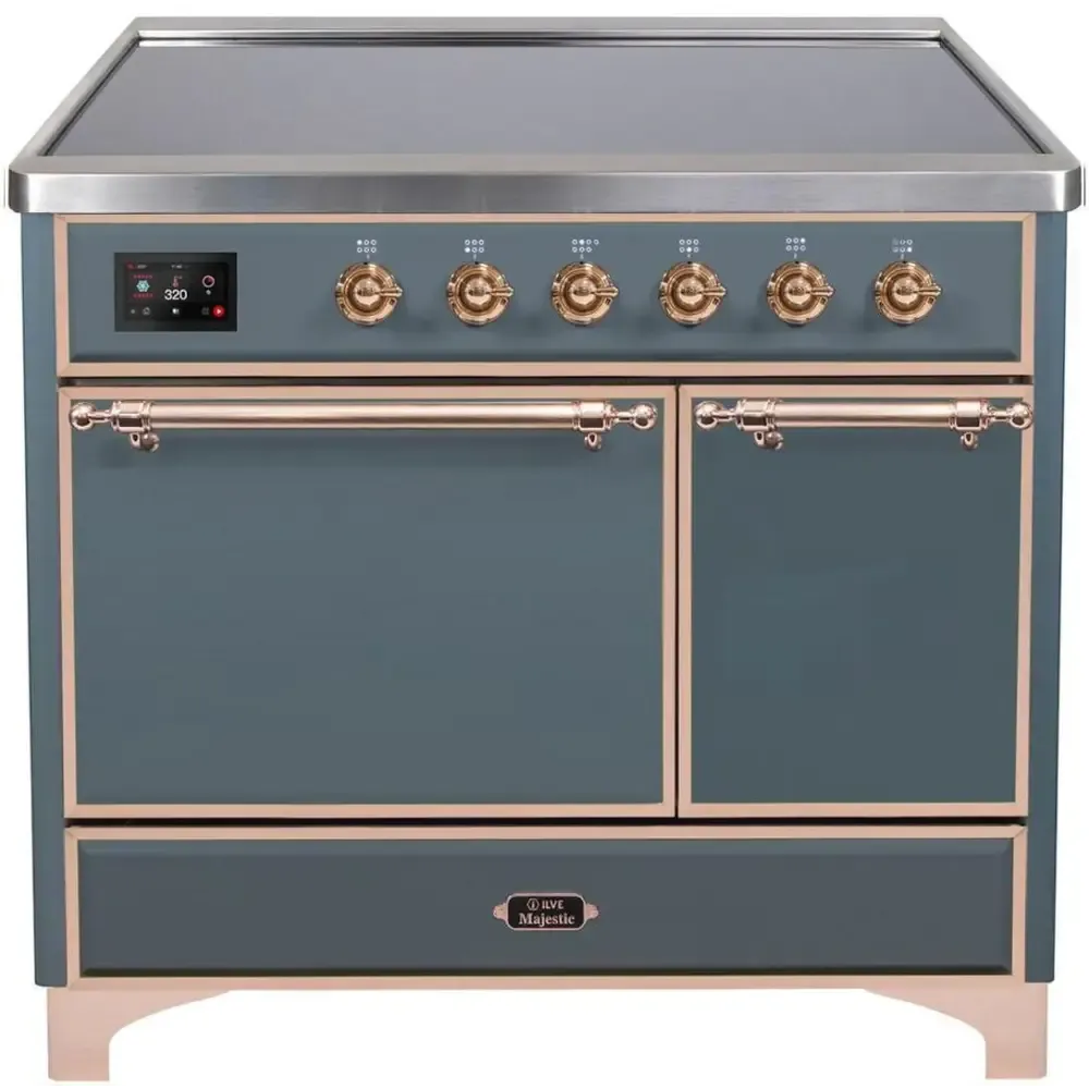 ILVE Majestic II 40 Inch Electric Freestanding Induction Range with Solid Door and Copper Trim