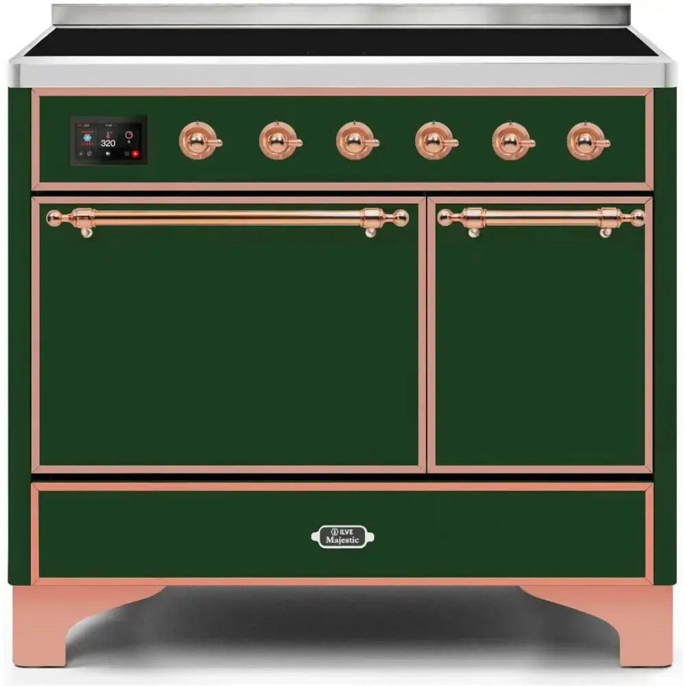 ILVE Majestic II 40 Inch Electric Freestanding Induction Range with Solid Door and Copper Trim