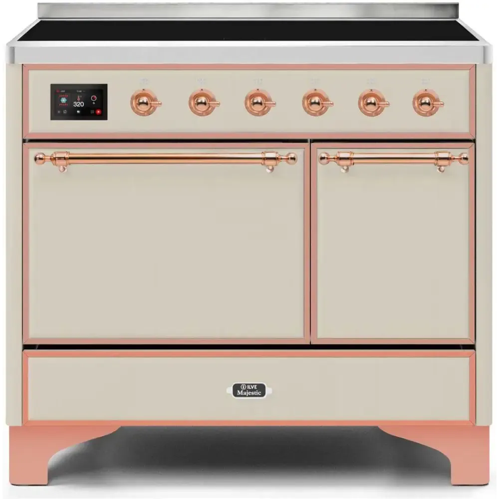 ILVE Majestic II 40 Inch Electric Freestanding Induction Range with Solid Door and Copper Trim