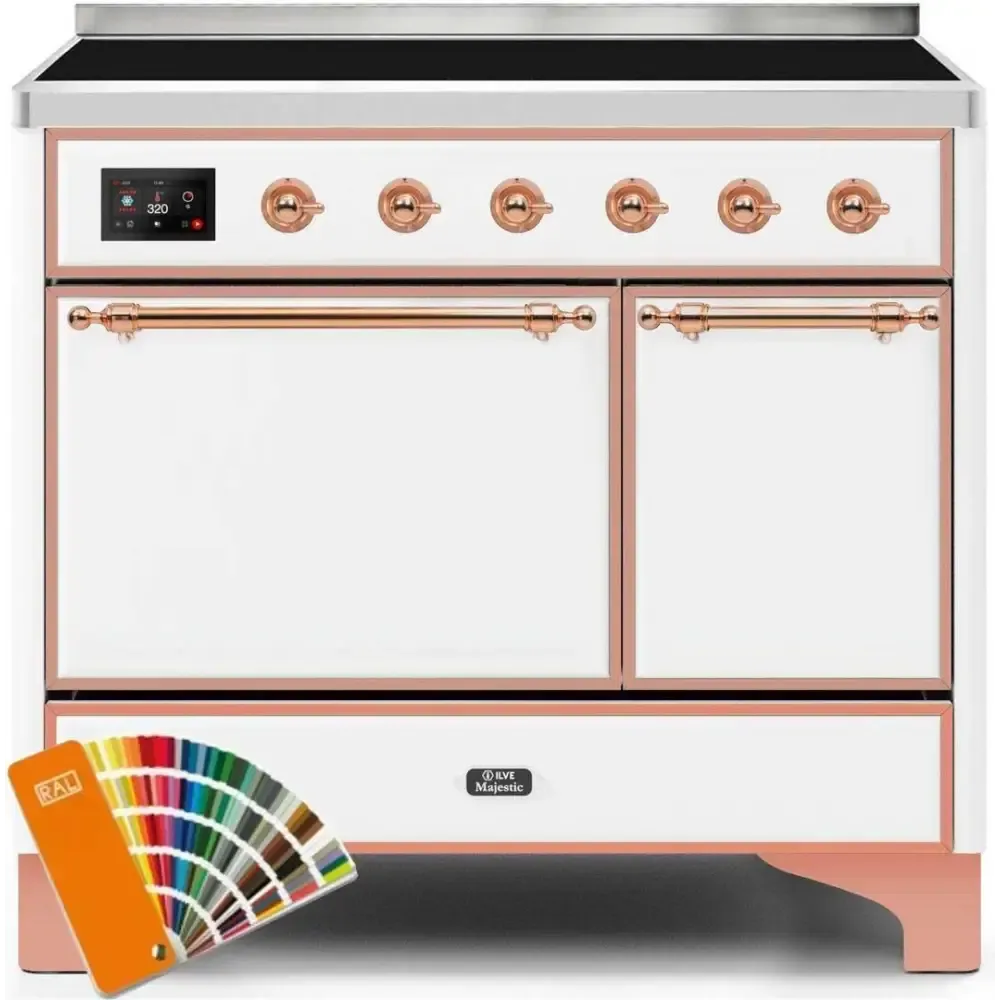 ILVE Majestic II 40 Inch Electric Freestanding Induction Range with Solid Door and Copper Trim