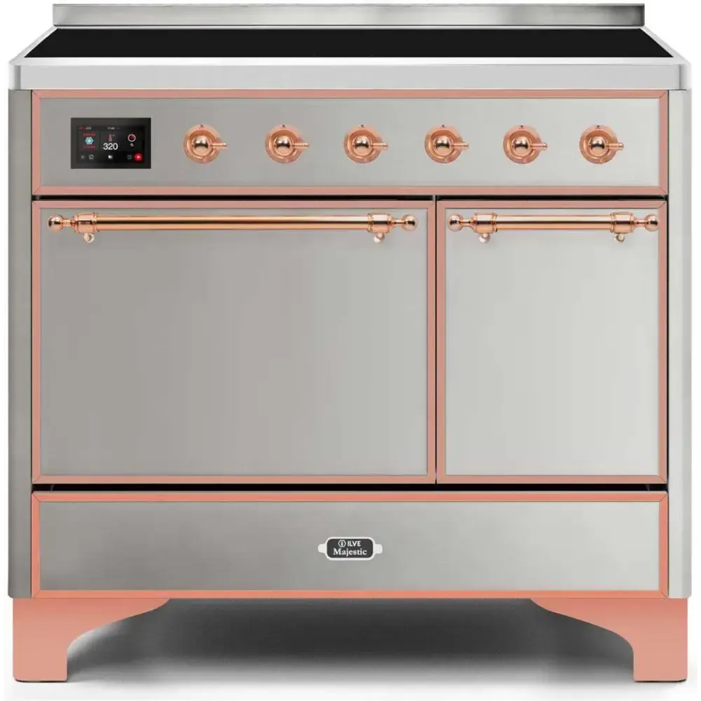 ILVE Majestic II 40 Inch Electric Freestanding Induction Range with Solid Door and Copper Trim