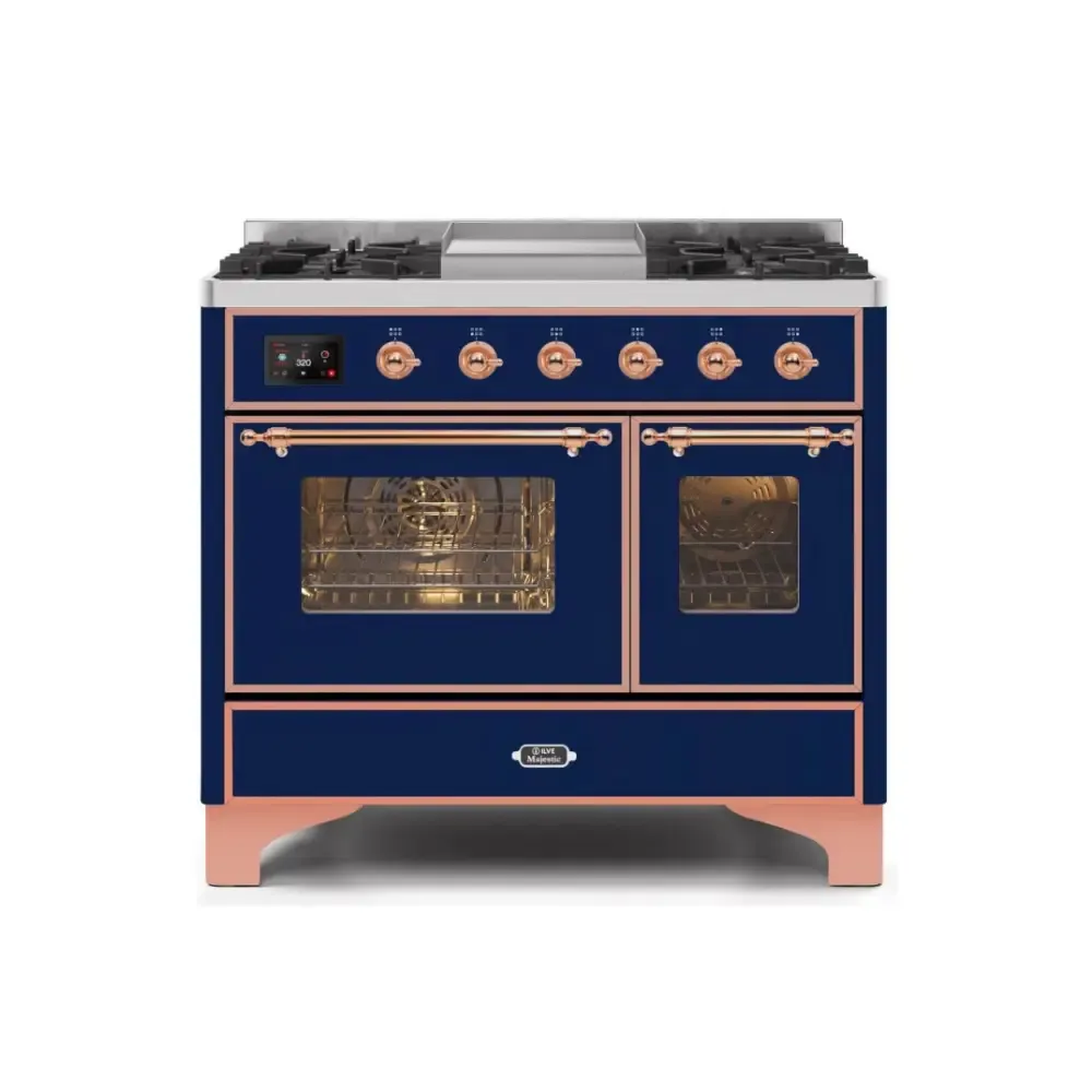 ILVE Majestic II 40 Inch Freestanding Dual Fuel Range Double Oven in Liquid Propane with Copper Trim