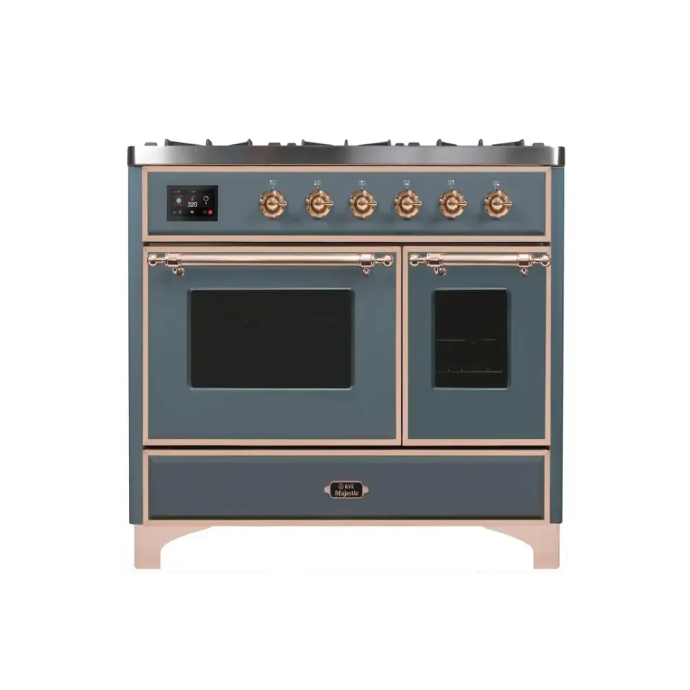 ILVE Majestic II 40 Inch Freestanding Dual Fuel Range Double Oven in Liquid Propane with Copper Trim