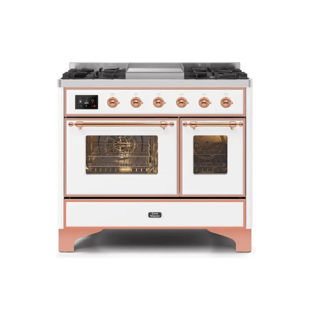 ILVE Majestic II 40 Inch Freestanding Dual Fuel Range Double Oven in Liquid Propane with Copper Trim