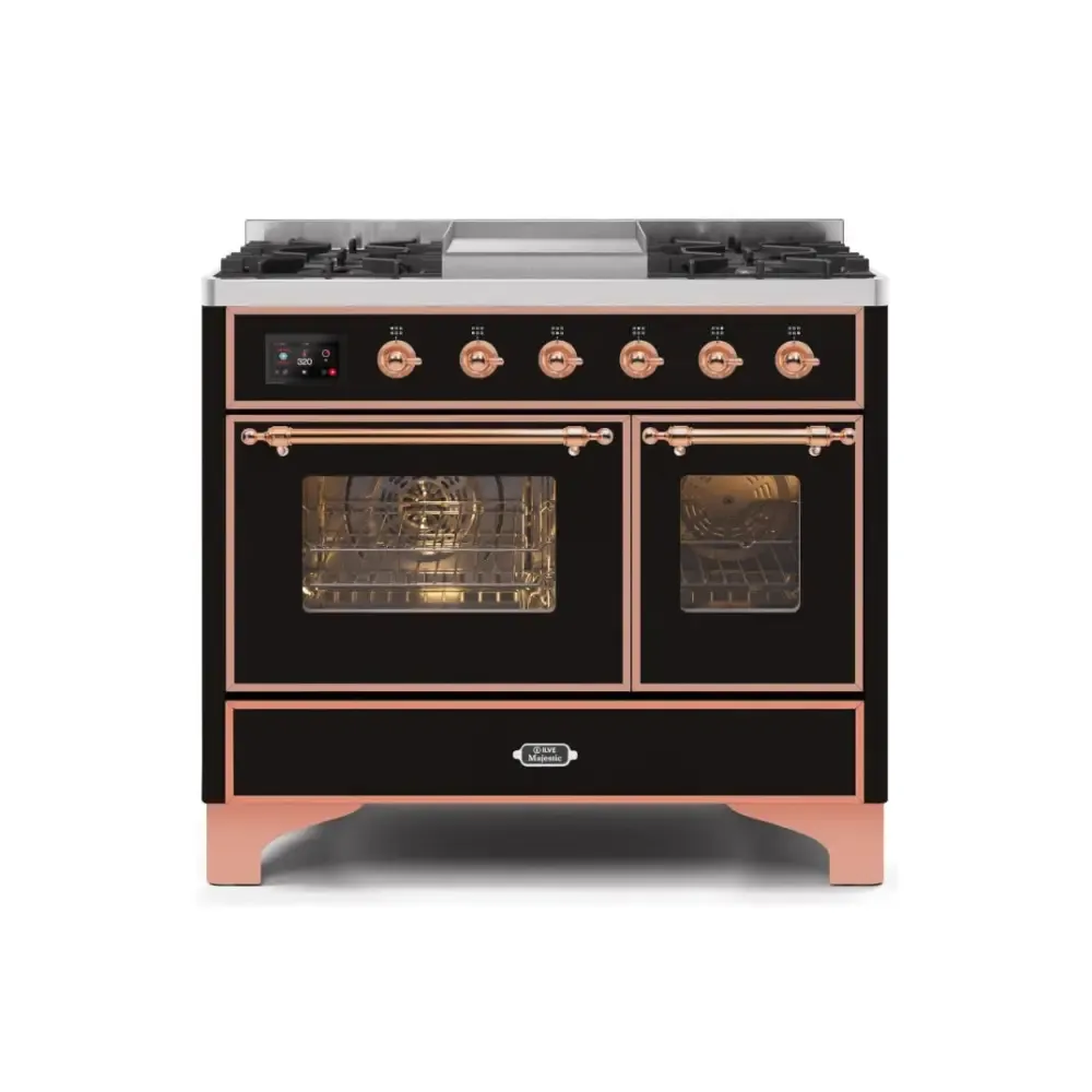 ILVE Majestic II 40 Inch Freestanding Dual Fuel Range Double Oven in Liquid Propane with Copper Trim