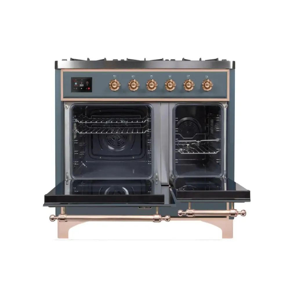 ILVE Majestic II 40 Inch Freestanding Dual Fuel Range Double Oven in Liquid Propane with Copper Trim