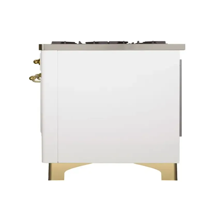 ILVE Majestic II 40 Inch Freestanding Dual Fuel Range Double Oven Natural Gas with Brass Trim