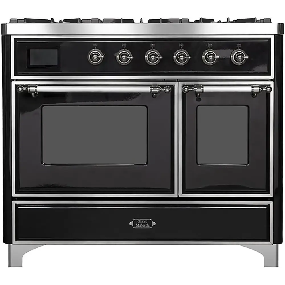 ILVE Majestic II 40 Inch Freestanding Dual Fuel Range Double Oven Natural Gas with Chrome Trim