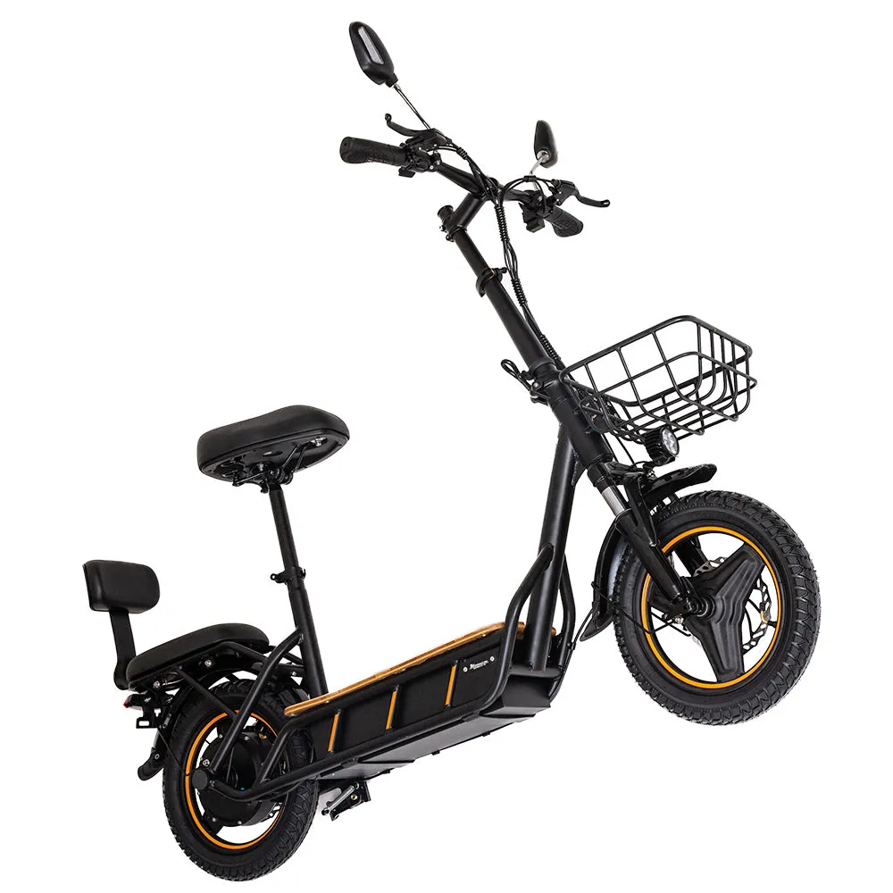 KuKirin C1 Pro Electric Scooter with Seat 14 Off-Road Tires 500W Motor 48V 26Ah Battery