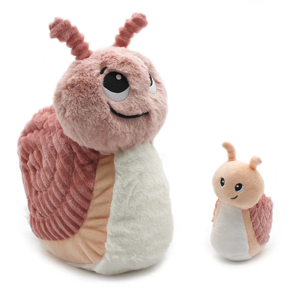 Les Ptipotos Speedou Snail Plush Toy Mom And Her Pink Baby