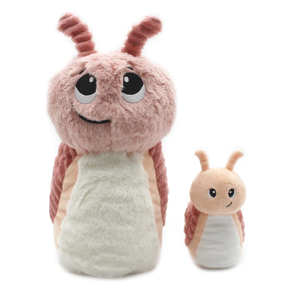 Les Ptipotos Speedou Snail Plush Toy Mom And Her Pink Baby