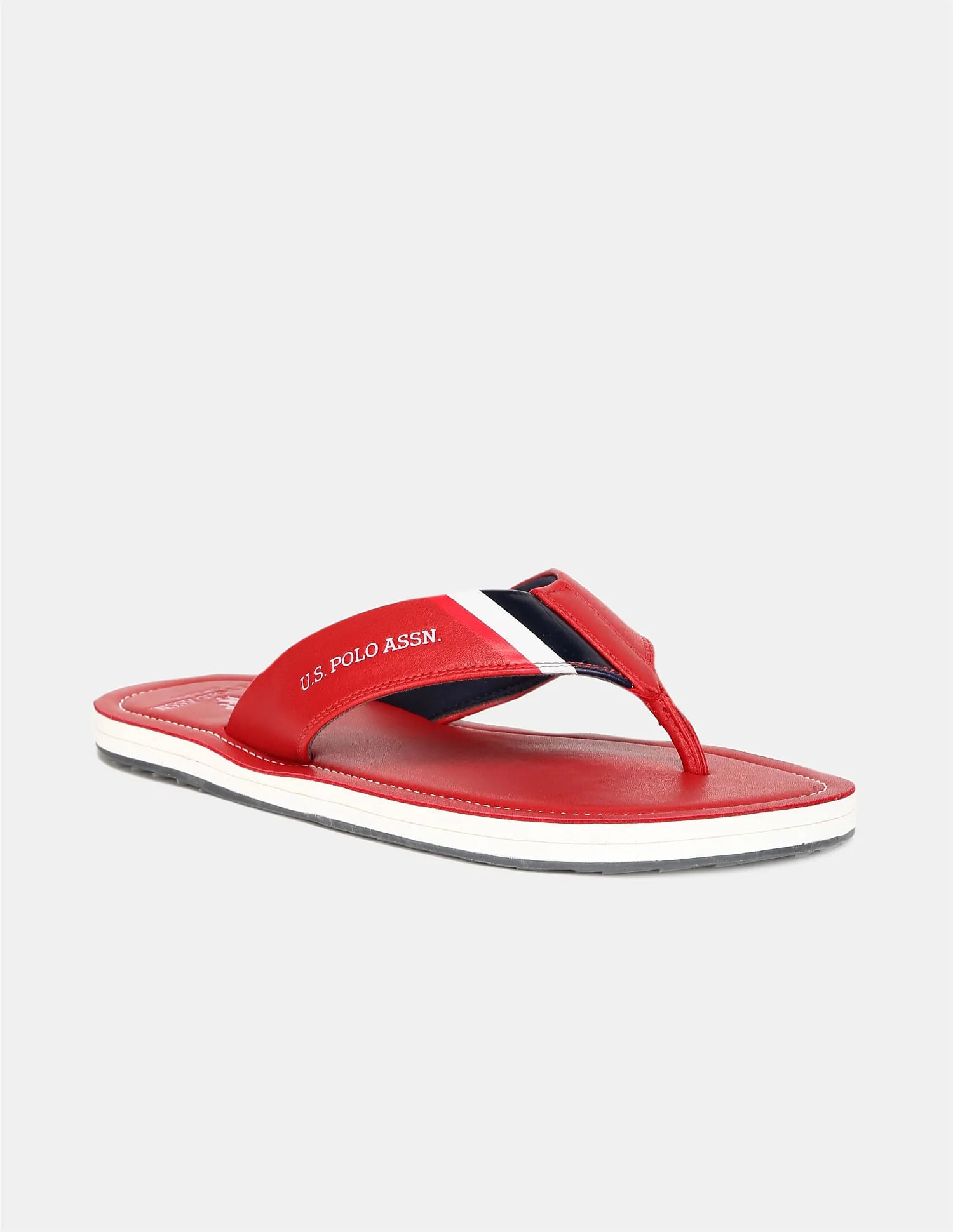 Logo Printed V-Strap Non-Skid Patt Flip Flops