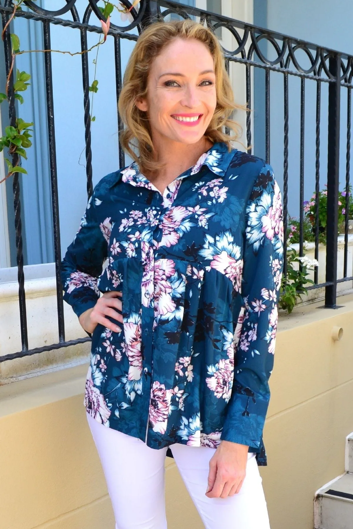 Long Sleeve Carnation Tunic Shirt