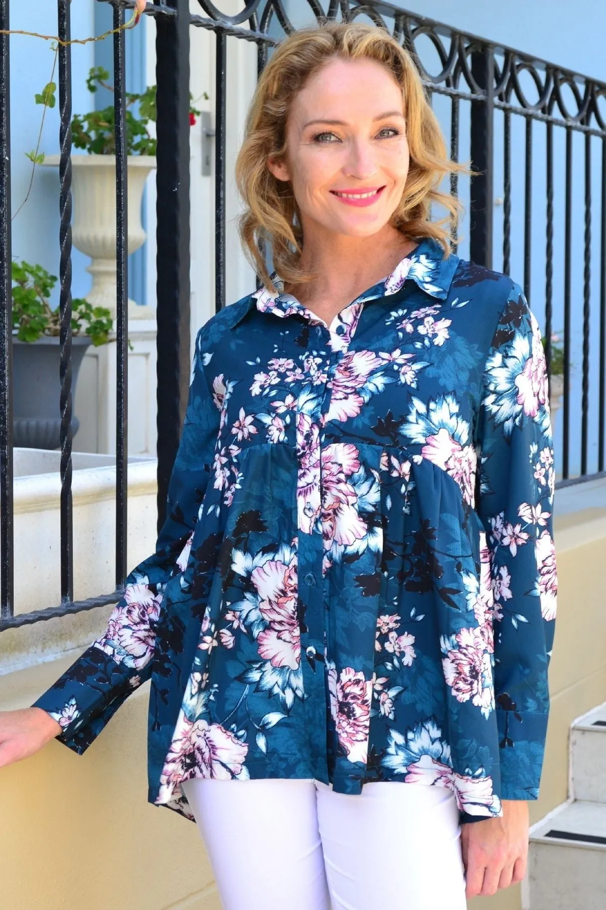 Long Sleeve Carnation Tunic Shirt