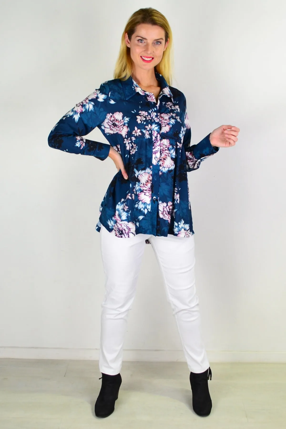 Long Sleeve Carnation Tunic Shirt