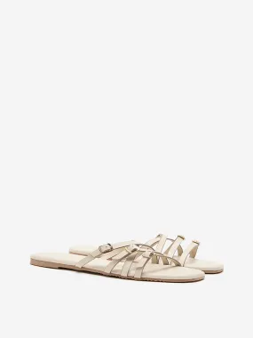 LUNA BLU Ivory Multi-Strap Slides