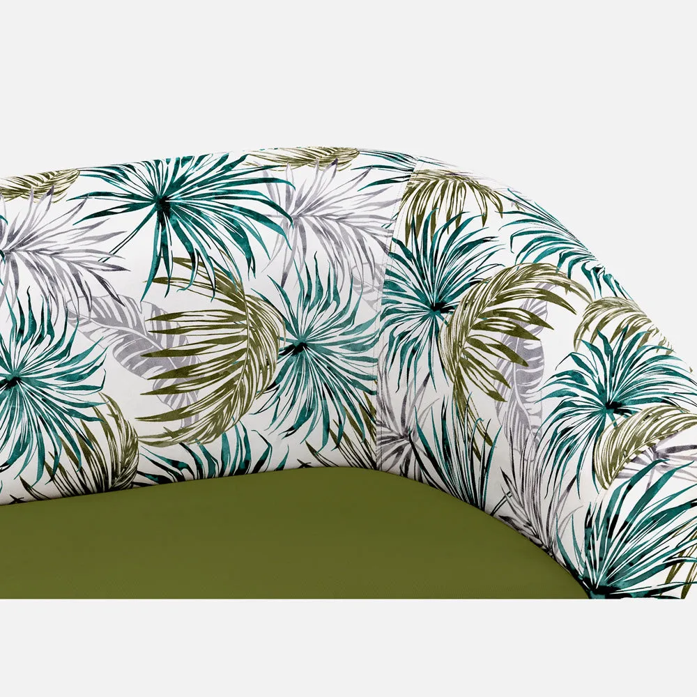 Meadow Kale Green Palm Loveseat