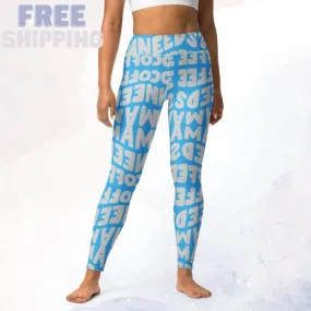 Momma Needs Coffee Blue and Gray Everyday Leggings