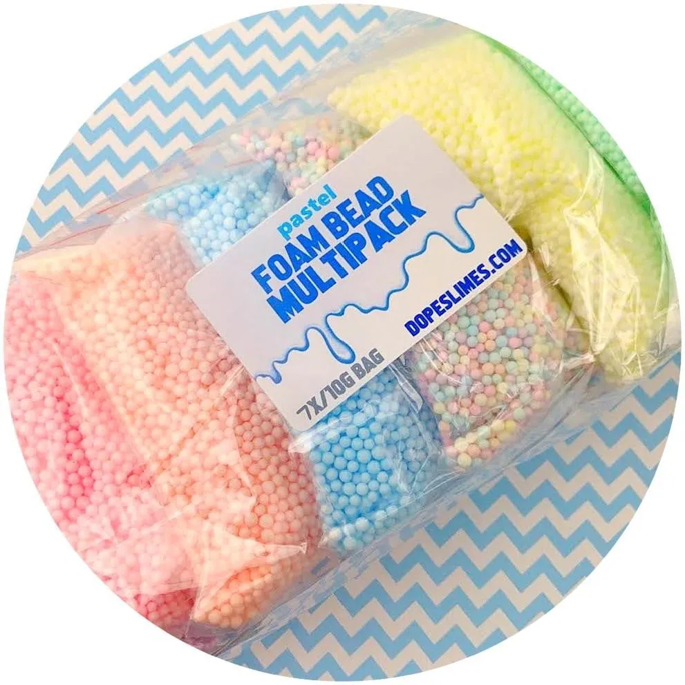 Multi-Pack Small Pastel Foam Beads