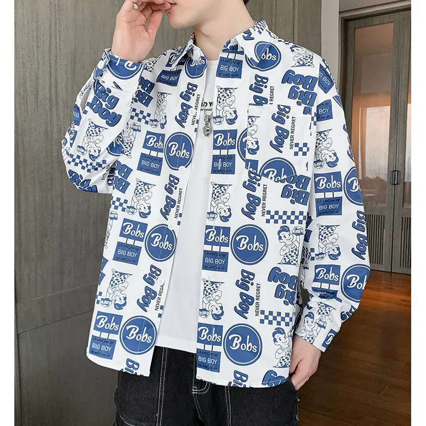 Print Trendy Vacation Style Casual Long Sleeve Shirt