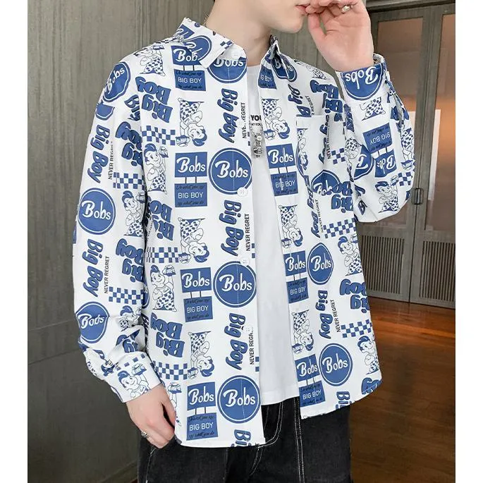 Print Trendy Vacation Style Casual Long Sleeve Shirt