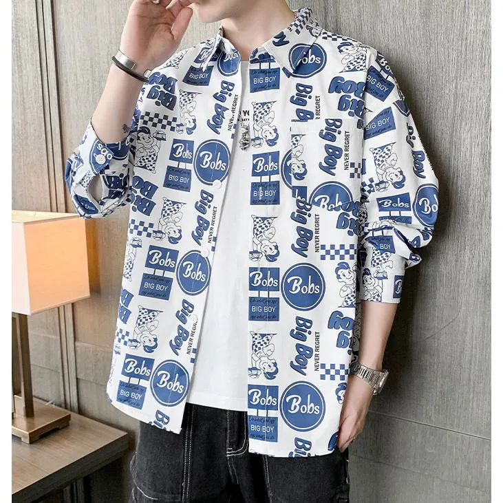 Print Trendy Vacation Style Casual Long Sleeve Shirt