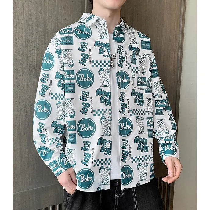 Print Trendy Vacation Style Casual Long Sleeve Shirt