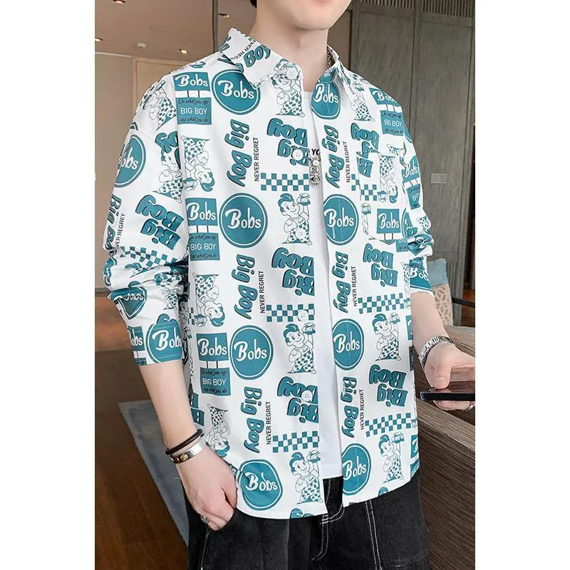 Print Trendy Vacation Style Casual Long Sleeve Shirt