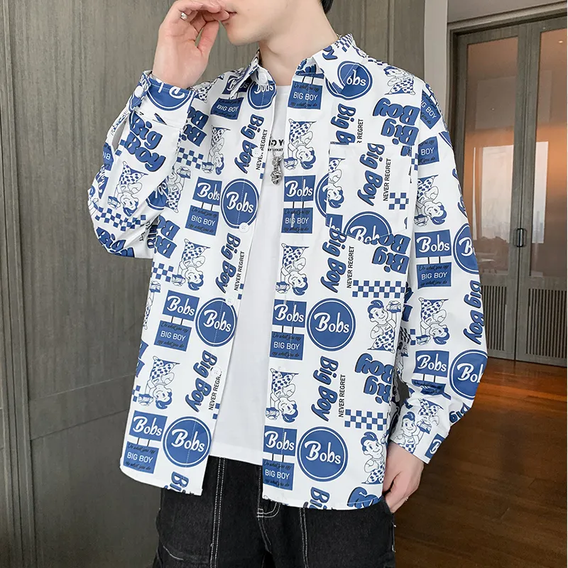 Print Trendy Vacation Style Casual Long Sleeve Shirt