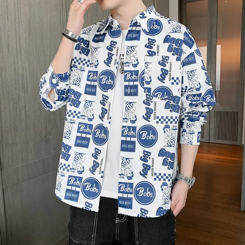 Print Trendy Vacation Style Casual Long Sleeve Shirt