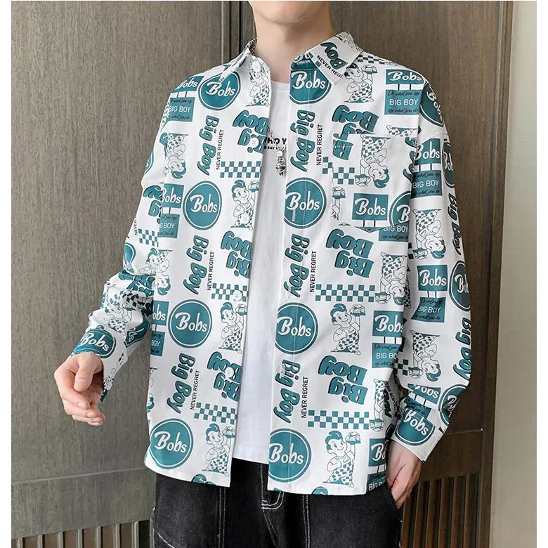 Print Trendy Vacation Style Casual Long Sleeve Shirt