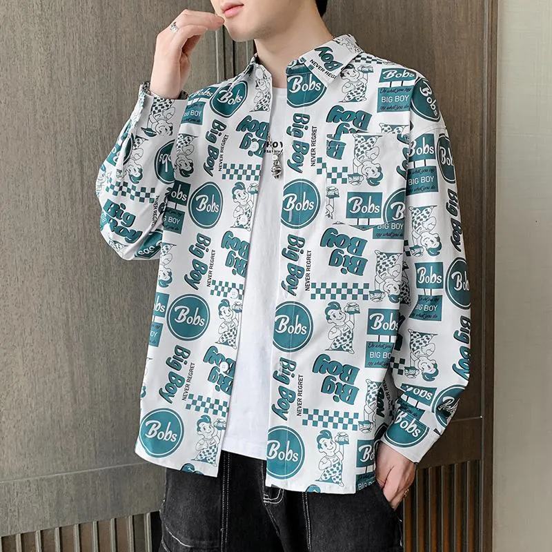 Print Trendy Vacation Style Casual Long Sleeve Shirt