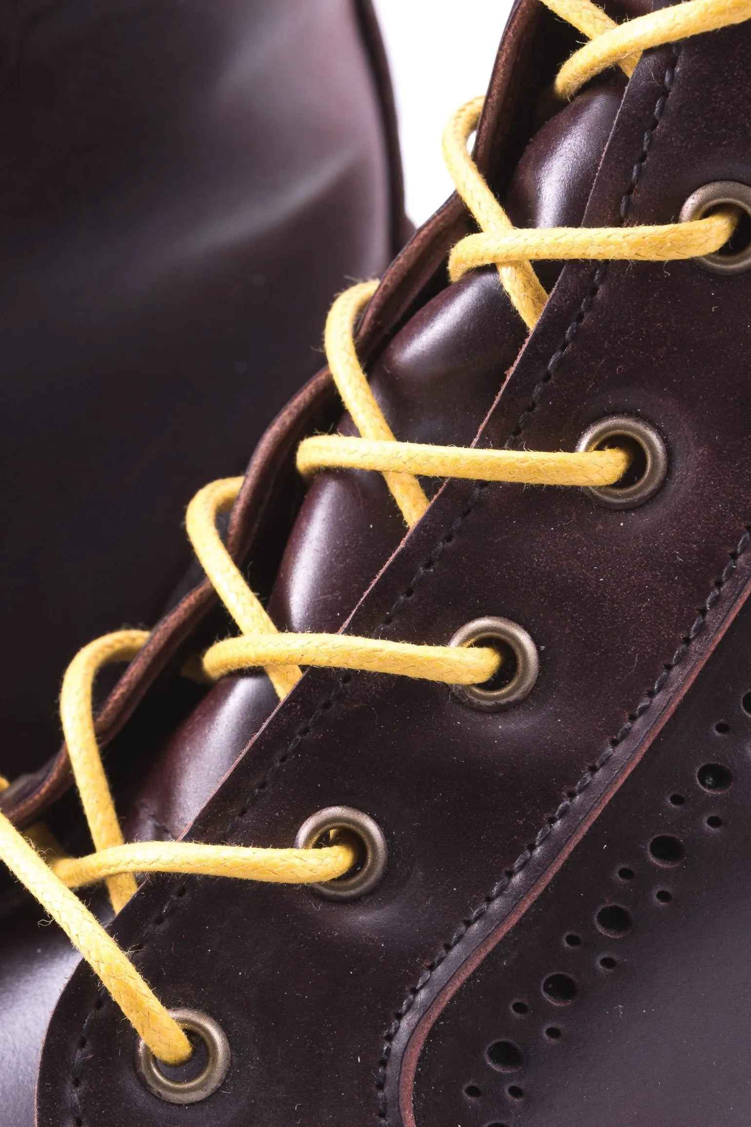 Round Yellow Waxed Cotton Bootlaces