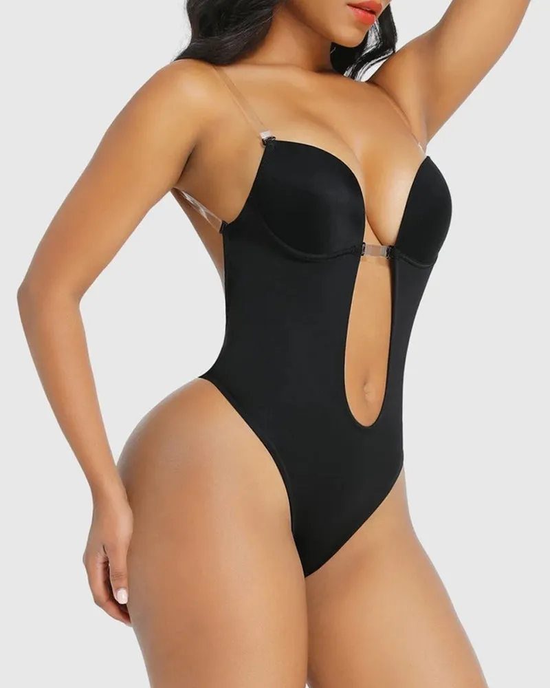 SheCurve® Strapless U Plunge Thong Bodysuit