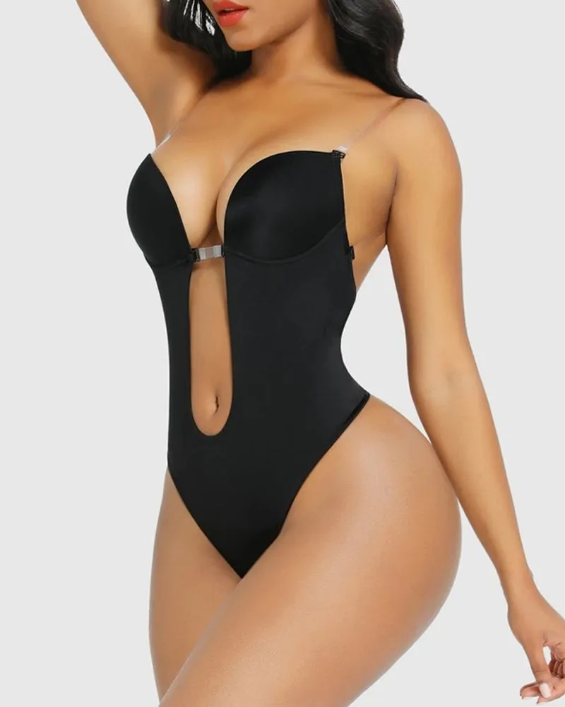 SheCurve® Strapless U Plunge Thong Bodysuit