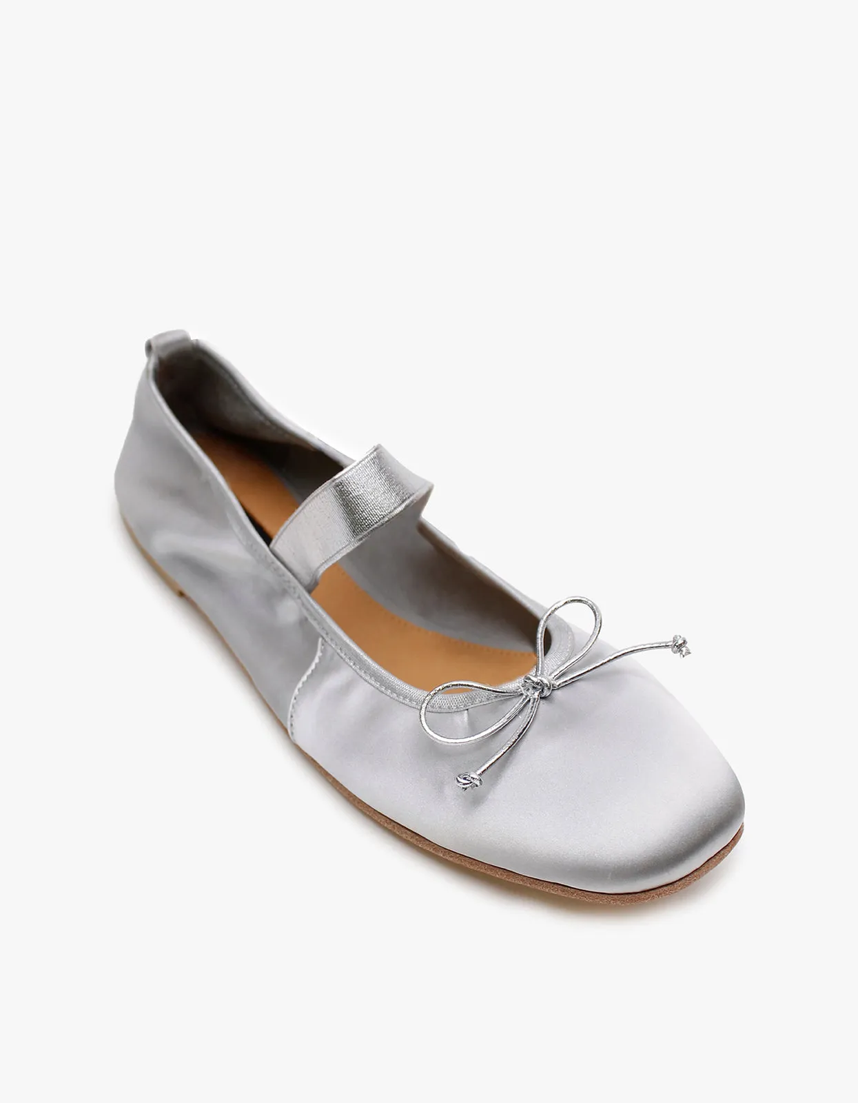 Superette X La Tribe Ballet Flat - Silver Satin