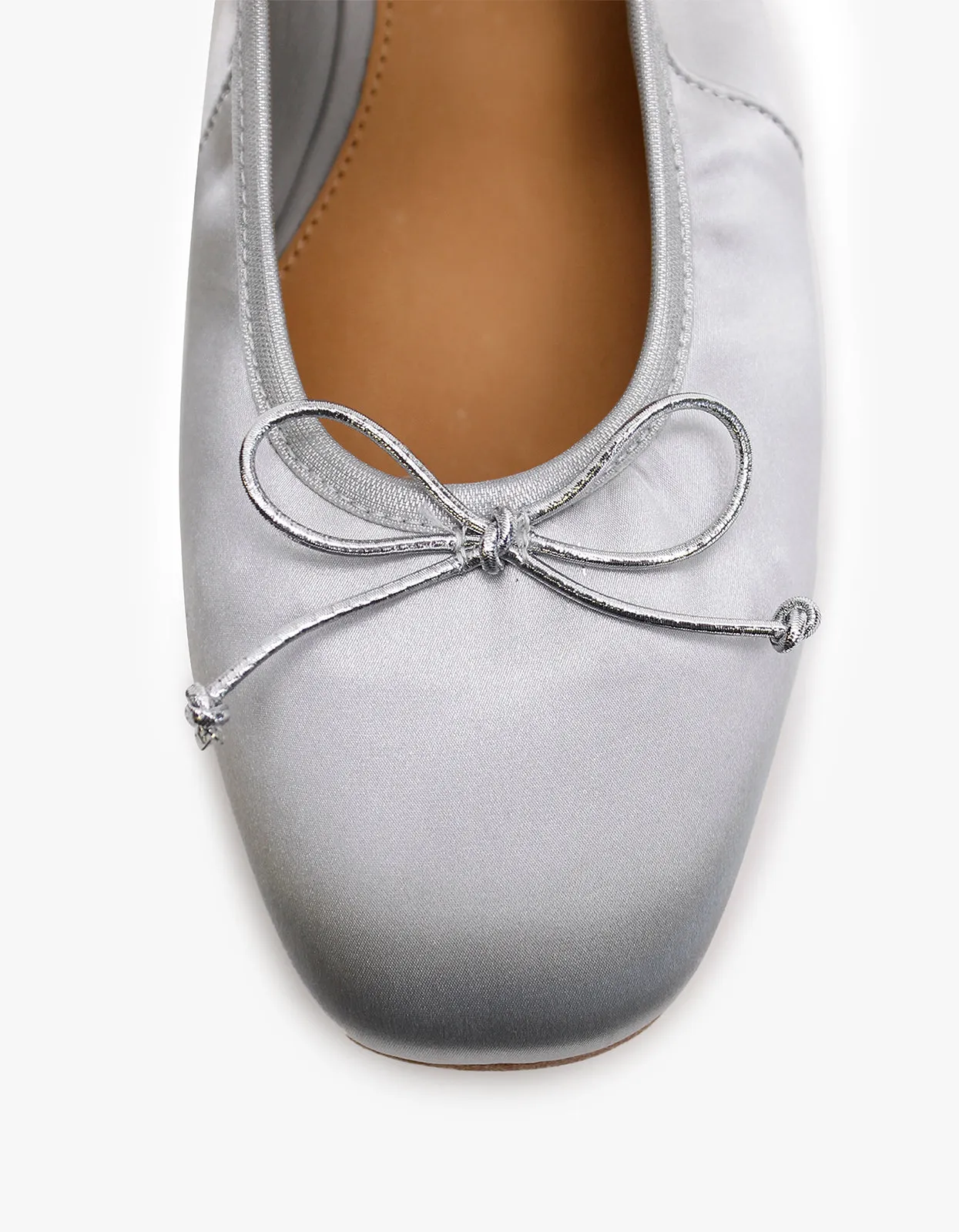 Superette X La Tribe Ballet Flat - Silver Satin