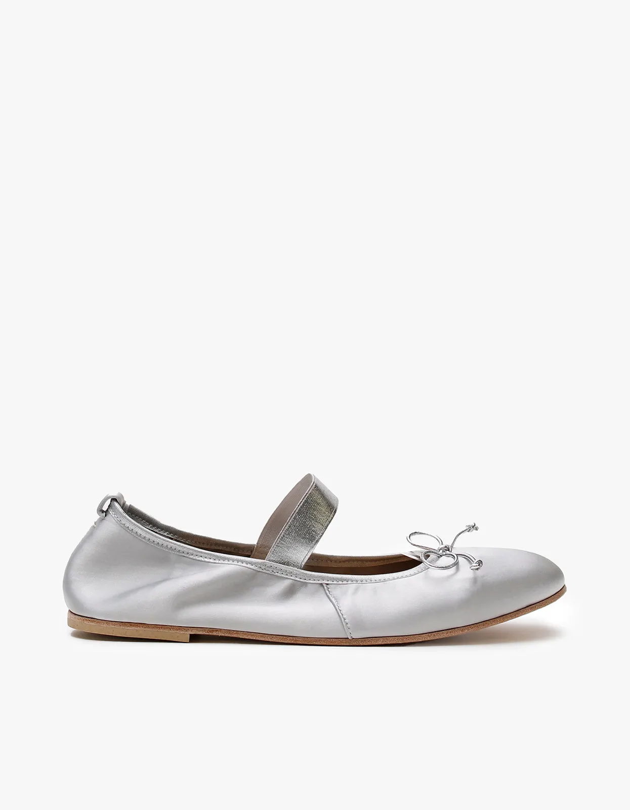 Superette X La Tribe Ballet Flat - Silver Satin