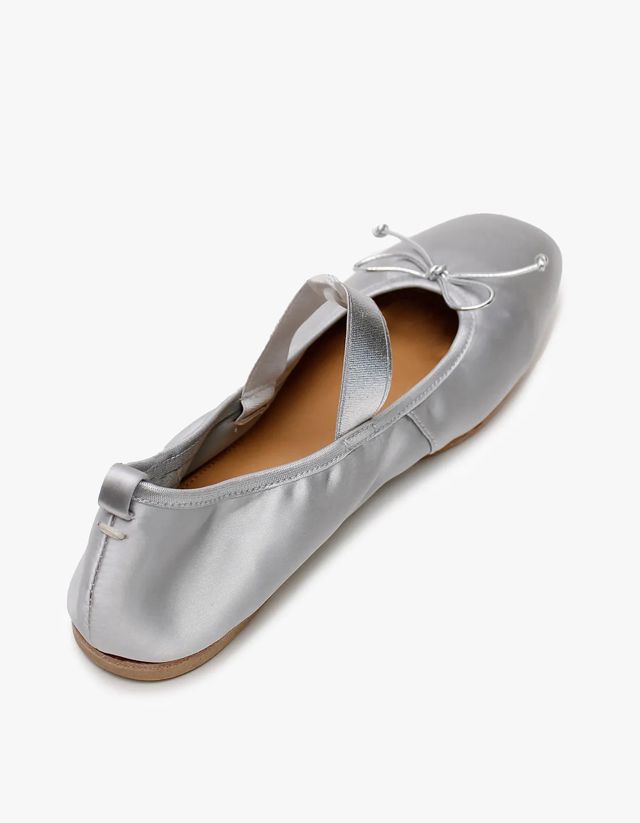 Superette X La Tribe Ballet Flat - Silver Satin