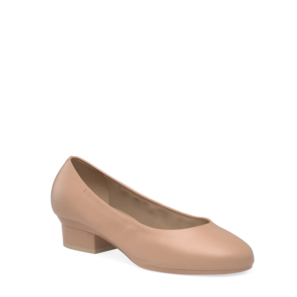 The Ballet Pump - Latte Stretch Leather 3 Stiletto