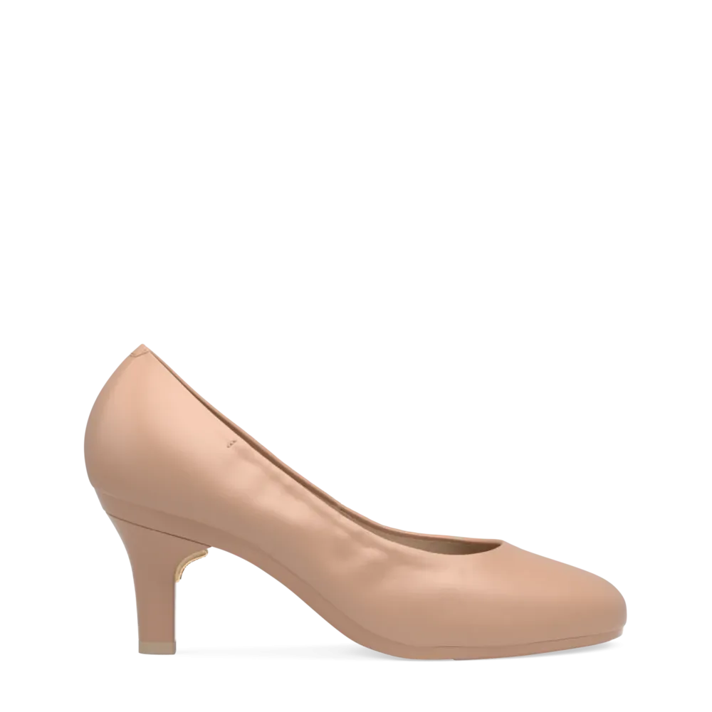 The Ballet Pump - Latte Stretch Leather 3 Stiletto