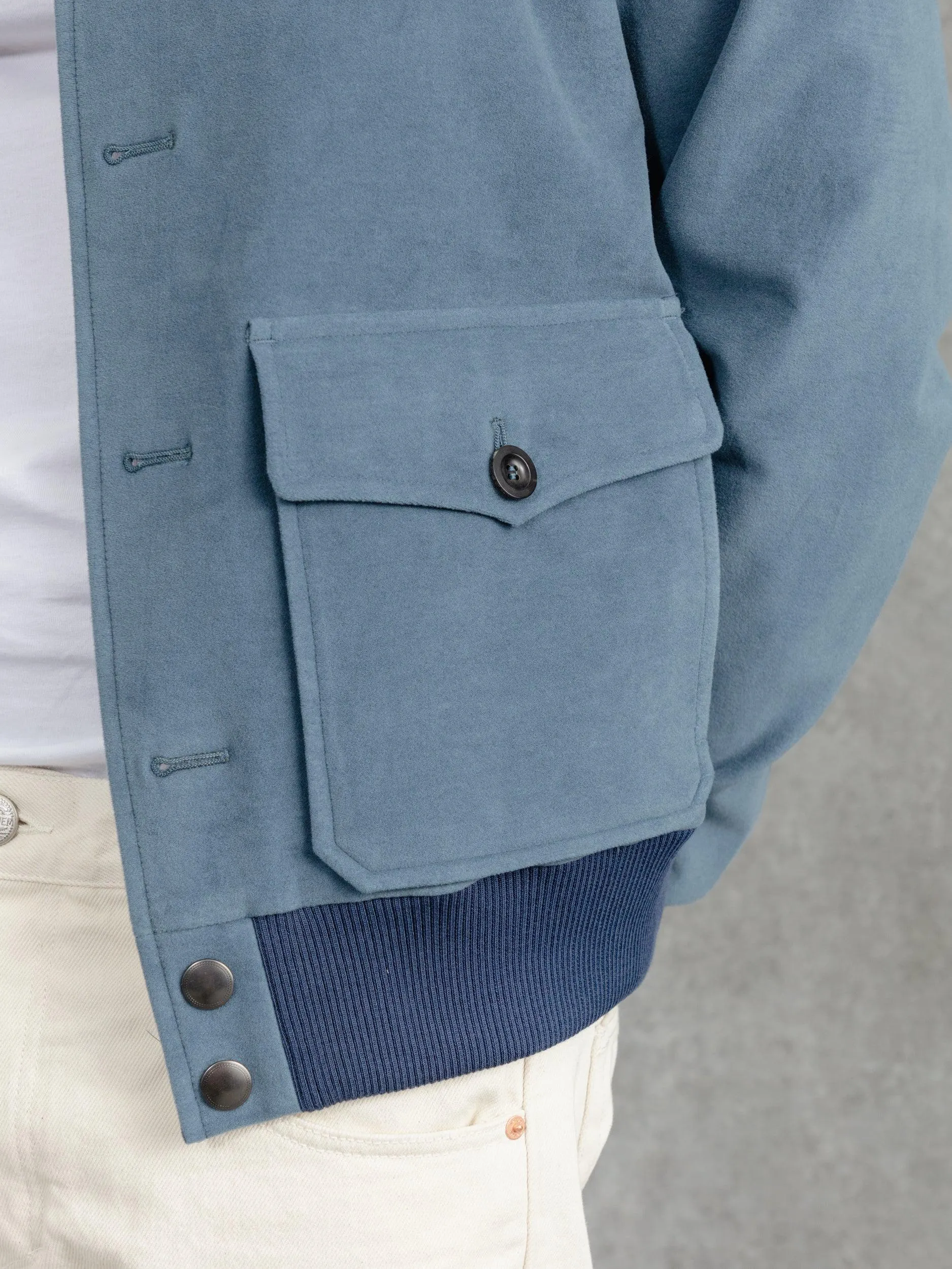 The Moleskin Bomber - Blue