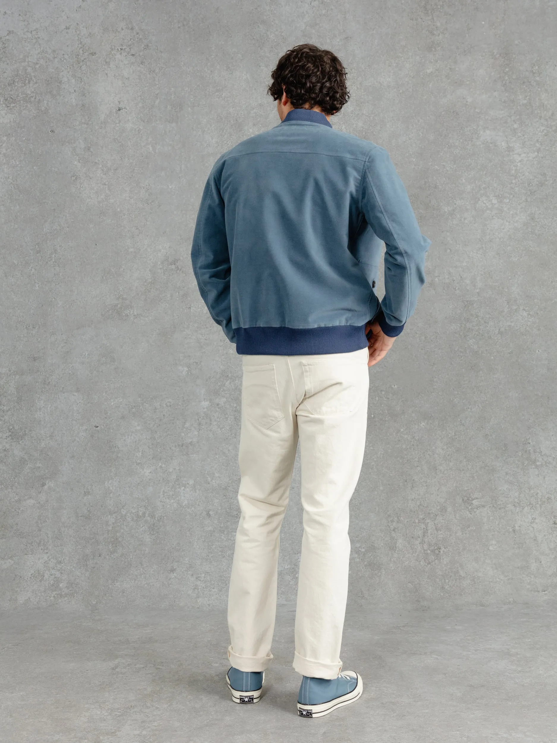 The Moleskin Bomber - Blue