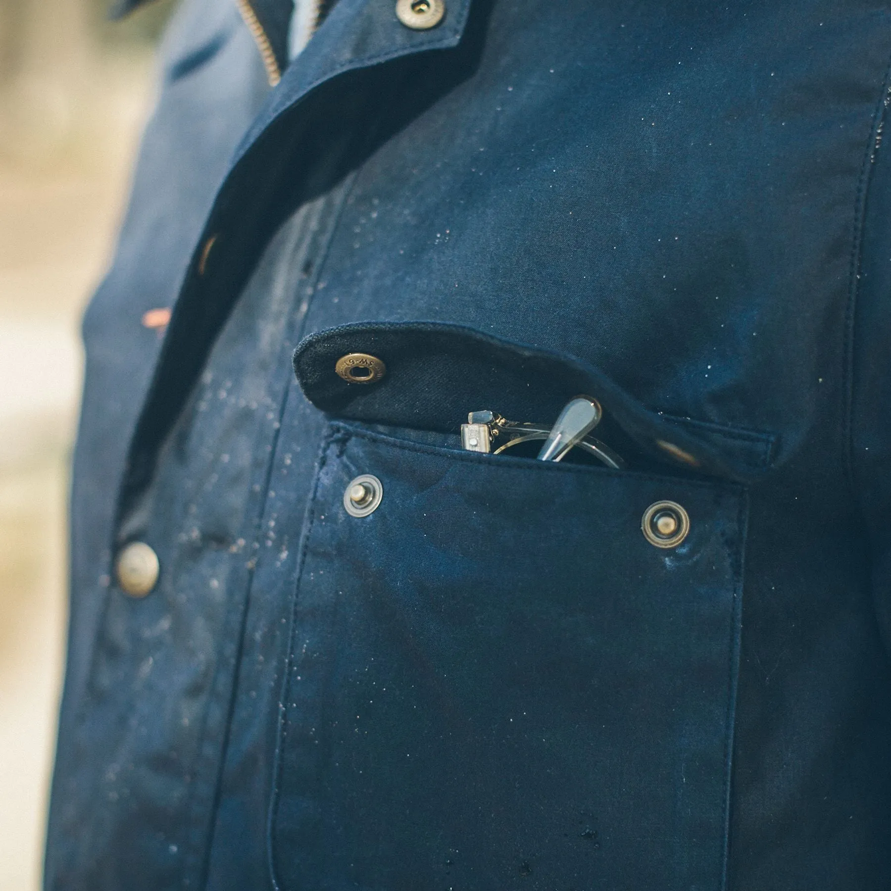 The Rover Jacket in Navy Waxed Cotton